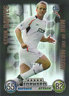 Kevin Davies Bolton Wanderers 2007/08 Topps Match Attax Man of the match #374